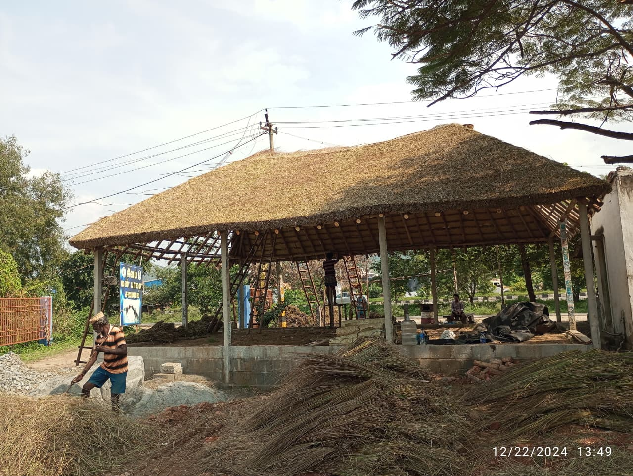 Beautiful thatched roof mud hut cottage