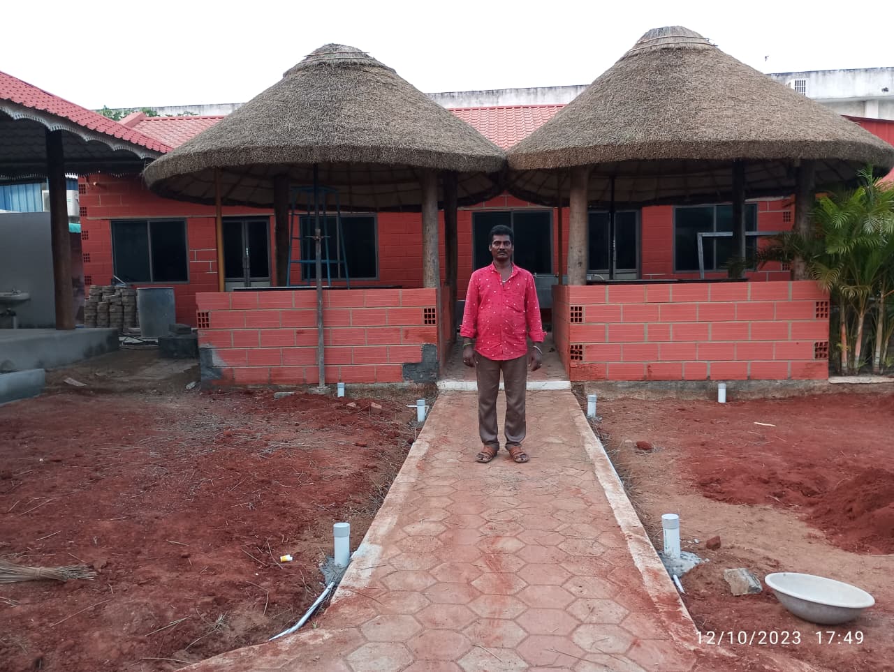 Heritage traditional hut house with clay walls